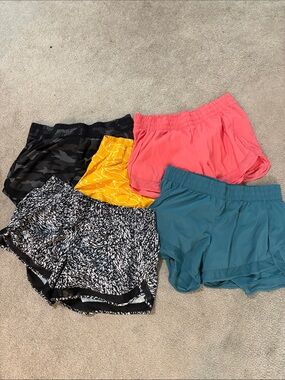 Athleta Women's Running Shorts - Coral, Teal, Yellow, Black, Patterned